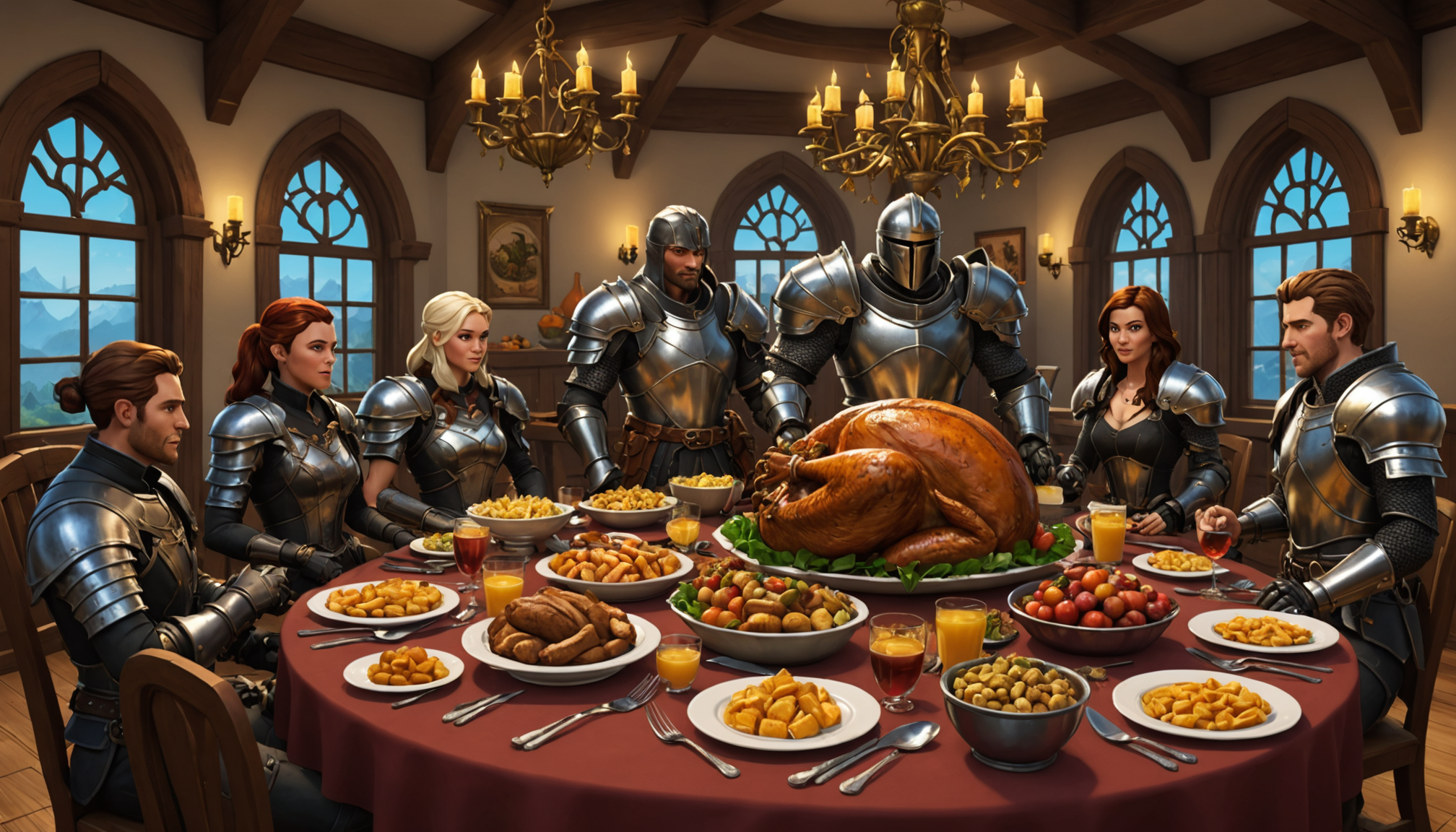 venez vivre un dîner de thanksgiving mémorable avec l'équipe en folie ! plongez dans l'univers d'adventurequest 3d où aventure et festin se rencontrent pour une expérience inoubliable. rejoignez-nous pour célébrer l'amitié, la joie et la magie de cette fête dans un cadre fantastique.